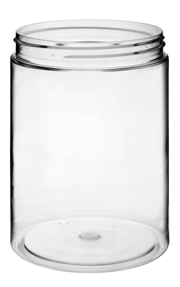 Cylindrical jar 1000ml 100CT PET clear brickpack